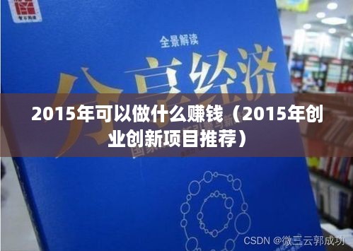 2015年可以做什么赚钱（2015年创业创新项目推荐）