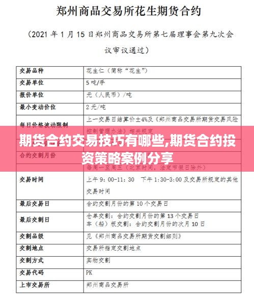 期货合约交易技巧有哪些,期货合约投资策略案例分享