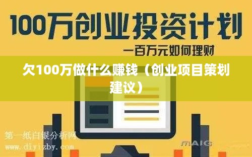 欠100万做什么赚钱（创业项目策划建议）