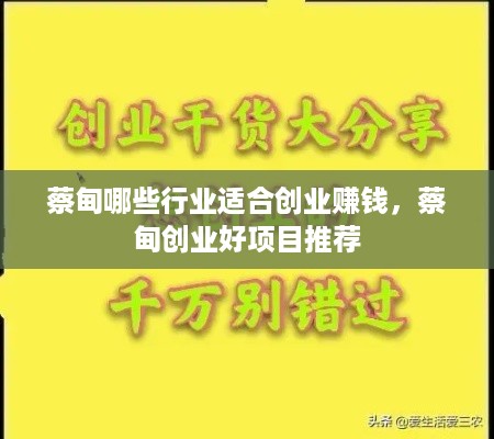 蔡甸哪些行业适合创业赚钱，蔡甸创业好项目推荐