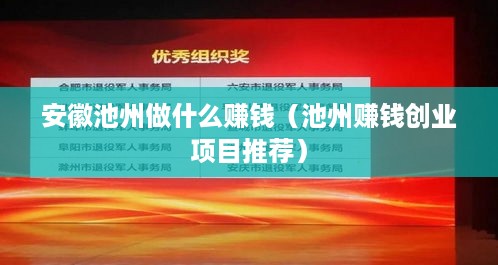 安徽池州做什么赚钱（池州赚钱创业项目推荐）