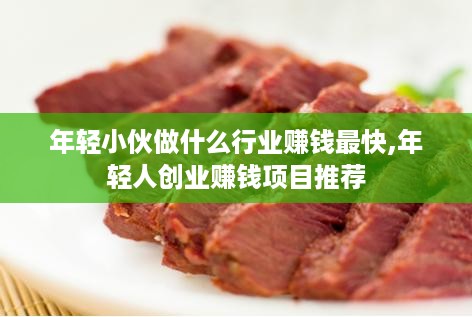 年轻小伙做什么行业赚钱最快,年轻人创业赚钱项目推荐