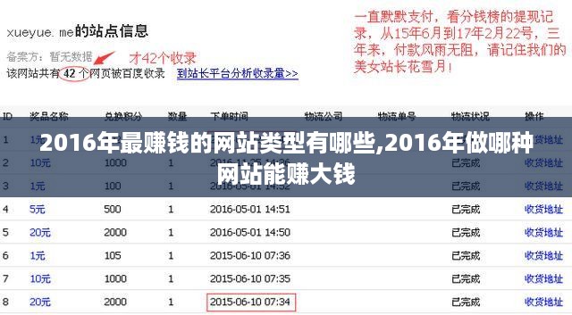 2016年最赚钱的网站类型有哪些,2016年做哪种网站能赚大钱