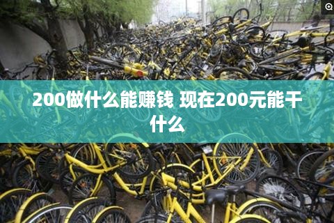 200做什么能赚钱 现在200元能干什么