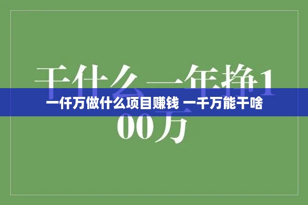 一仟万做什么项目赚钱 一千万能干啥