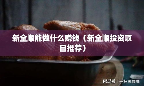 新全顺能做什么赚钱（新全顺投资项目推荐）