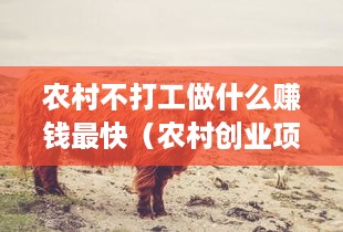 农村不打工做什么赚钱最快（农村创业项目推荐）