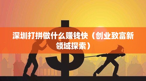 深圳打拼做什么赚钱快（创业致富新领域探索）