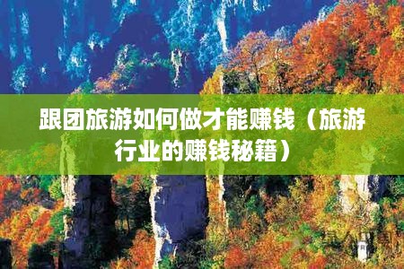 跟团旅游如何做才能赚钱（旅游行业的赚钱秘籍）