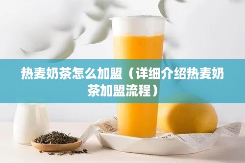 热麦奶茶怎么加盟（详细介绍热麦奶茶加盟流程）