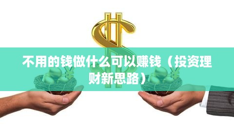 不用的钱做什么可以赚钱（投资理财新思路）