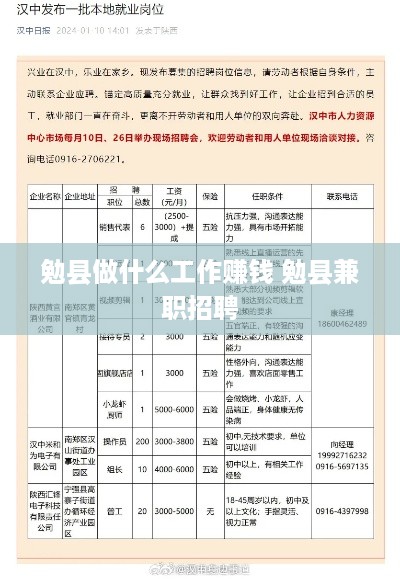 勉县做什么工作赚钱 勉县兼职招聘