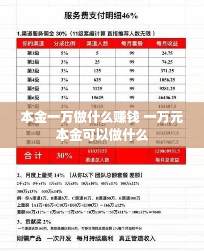 本金一万做什么赚钱 一万元本金可以做什么