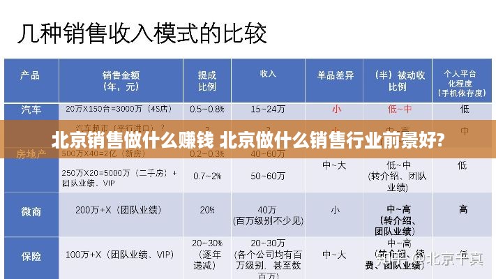 北京销售做什么赚钱 北京做什么销售行业前景好?