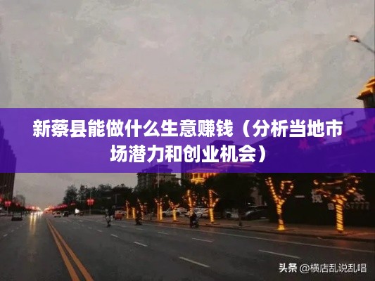 新蔡县能做什么生意赚钱（分析当地市场潜力和创业机会）