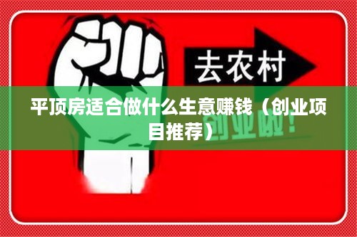 平顶房适合做什么生意赚钱（创业项目推荐）