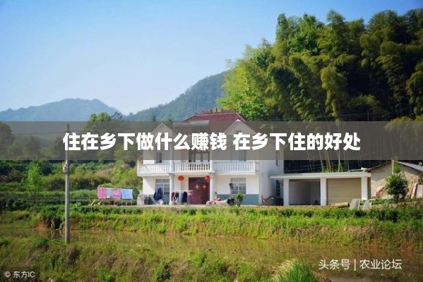 住在乡下做什么赚钱 在乡下住的好处