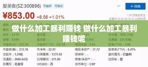 做什么加工暴利赚钱 做什么加工暴利赚钱呢